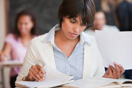 student taking substance abuse counseling course