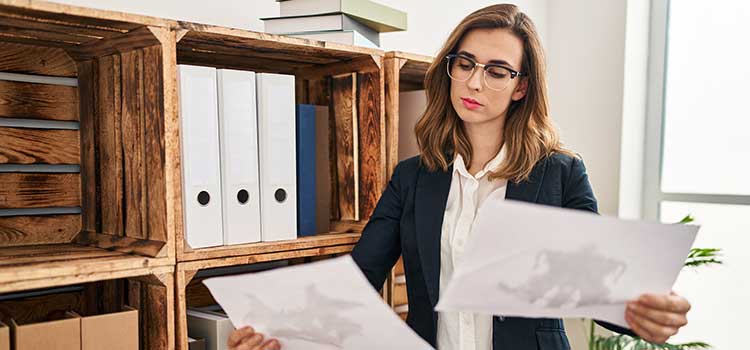 psychometrician reviews tests she has created for patients