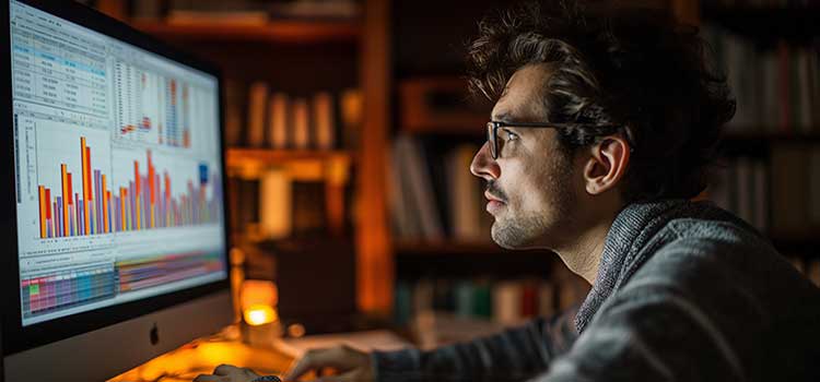 statistical engineer looking at data online